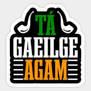 Tá Gaeilge Agam--ST Patrick's Day Tees Sticker